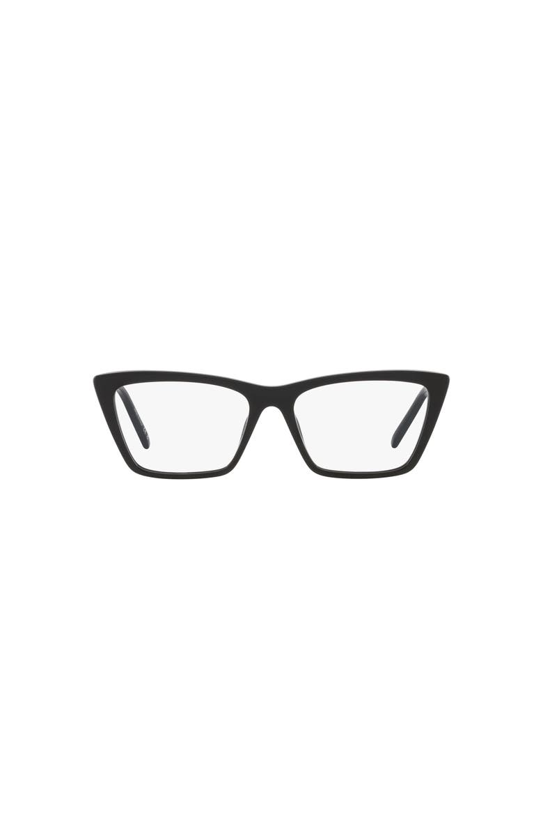 Saint Laurent 54mm Rectangle optical glasses, Alternate, color, Black