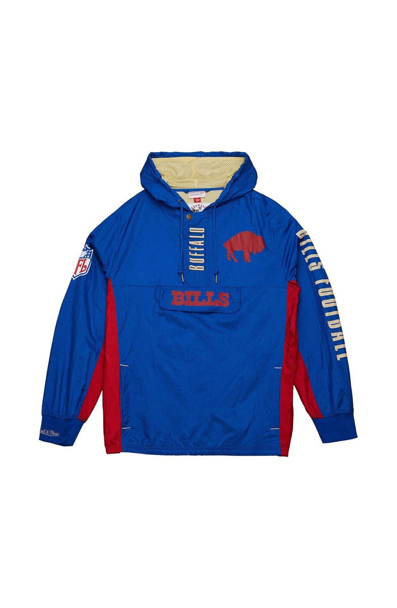 Mitchell & Ness Men's Mitchell & Ness Royal Buffalo Bills Team OG 2.0 Anorak Vintage Logo Quarter-Zip Windbreaker Jacket, Alternate, color, 
