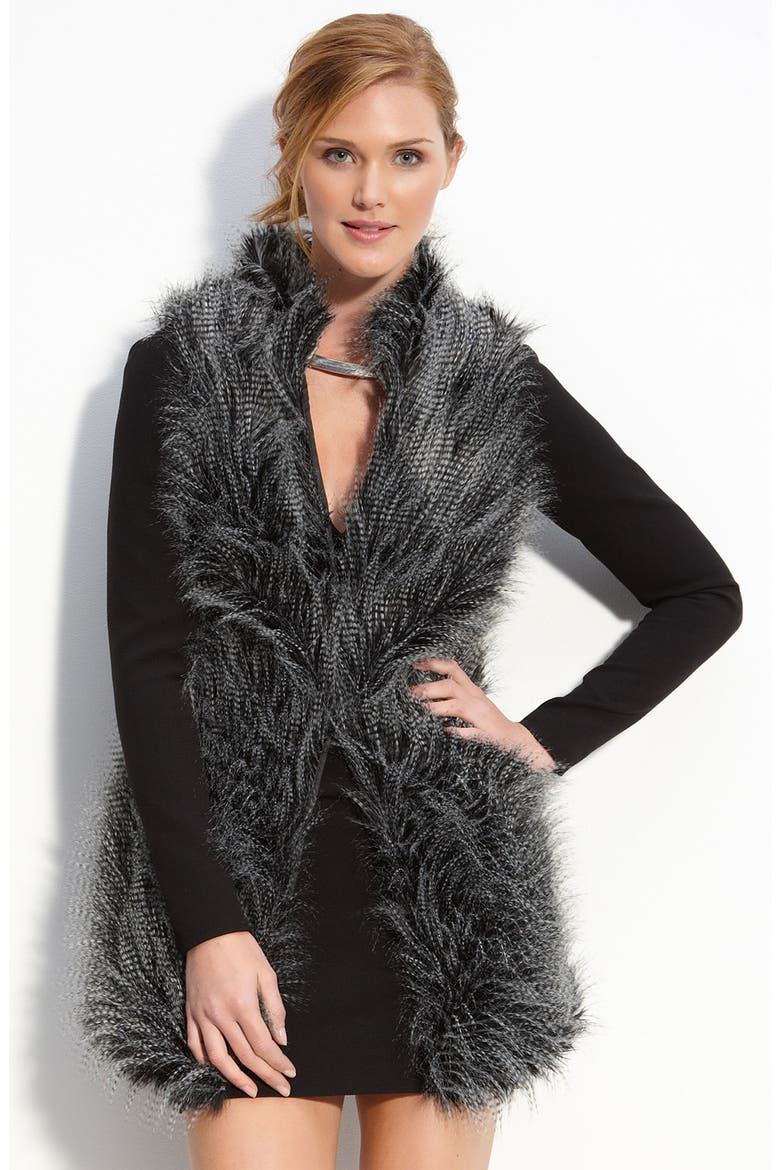 Faux Fur Vest, Main, color, GRAPHITE