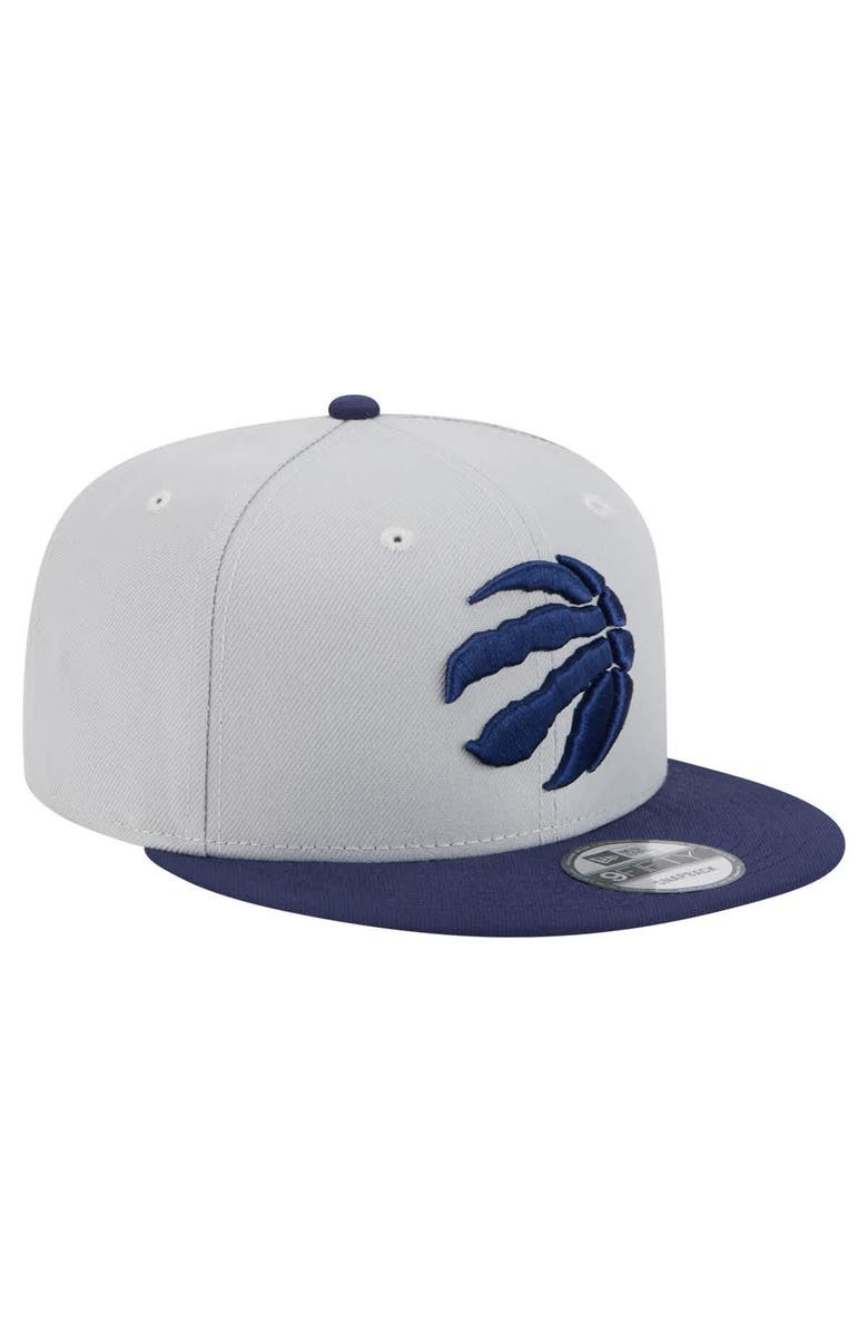 New Era Men's New Era Gray/Navy Toronto Raptors Color Pack 2-Tone 9FIFTY Snapback Hat, Alternate, color,