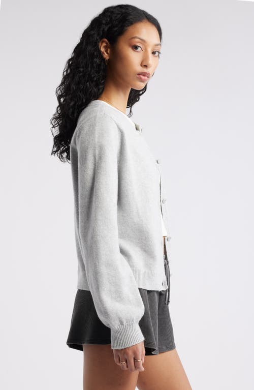 Bp. Crewneck Cotton Blend Cardigan In Grey Soft Heather