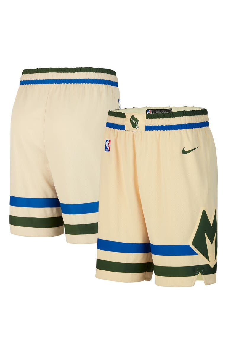 Nike Men's Nike  Cream Milwaukee Bucks 2025/26 City Edition Remix Dri-FIT Swingman Shorts, Main, color, Cream
