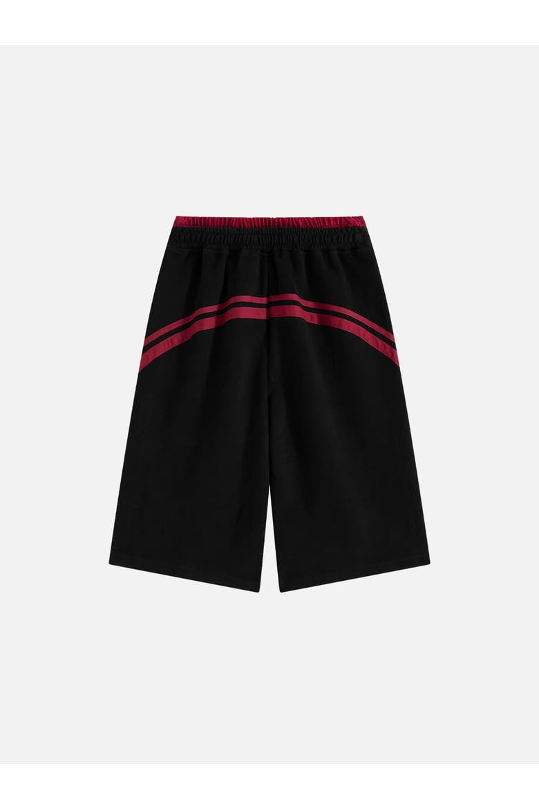 Baggy Longline Sweat Shorts, Alternate, color, Black
