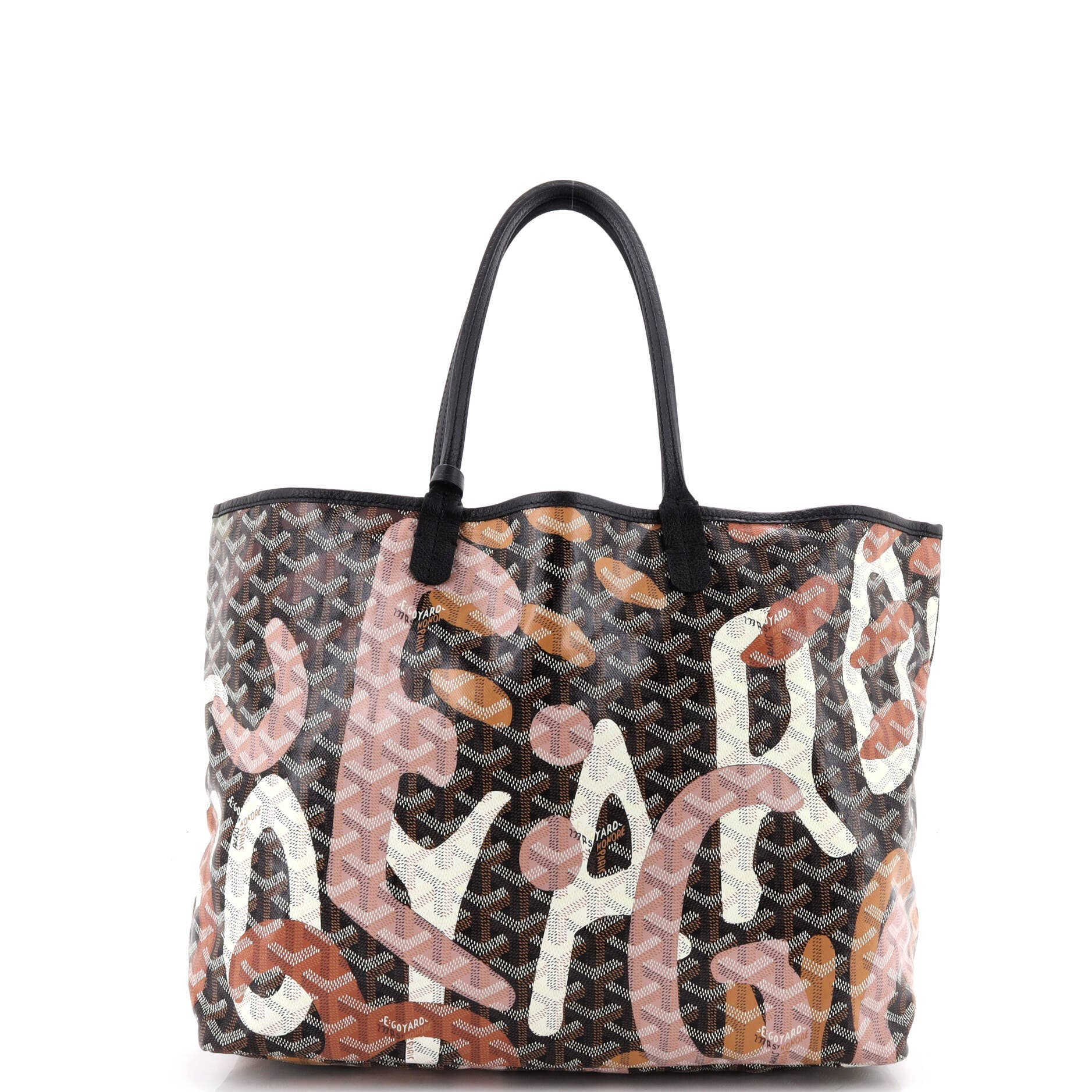 Saint Louis Tote Lettres Camouflage Coated Canvas PM, Alternate, color, Black