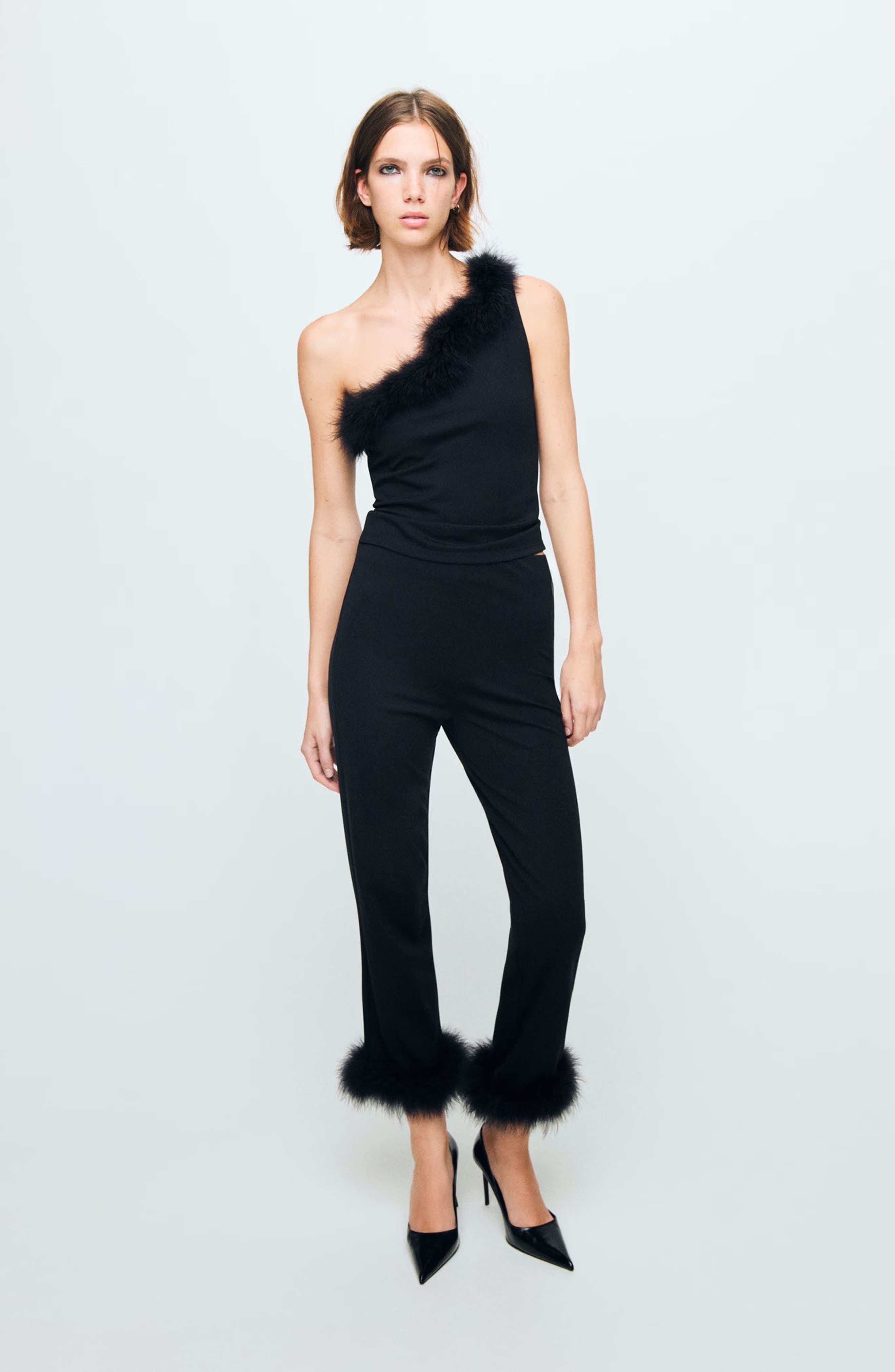 Feather Hem Capri Pants - image 2