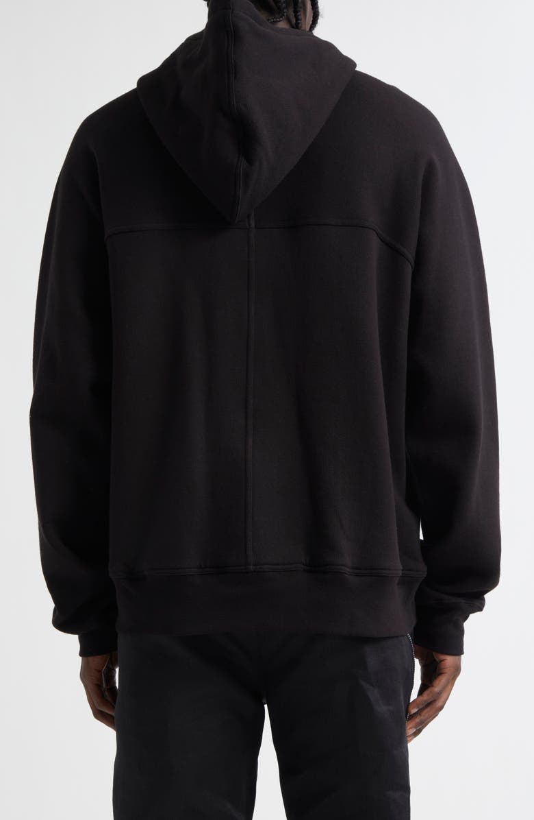 Rick Owens Windbreaker Cotton Zip Hoodie, Alternate, color, Black