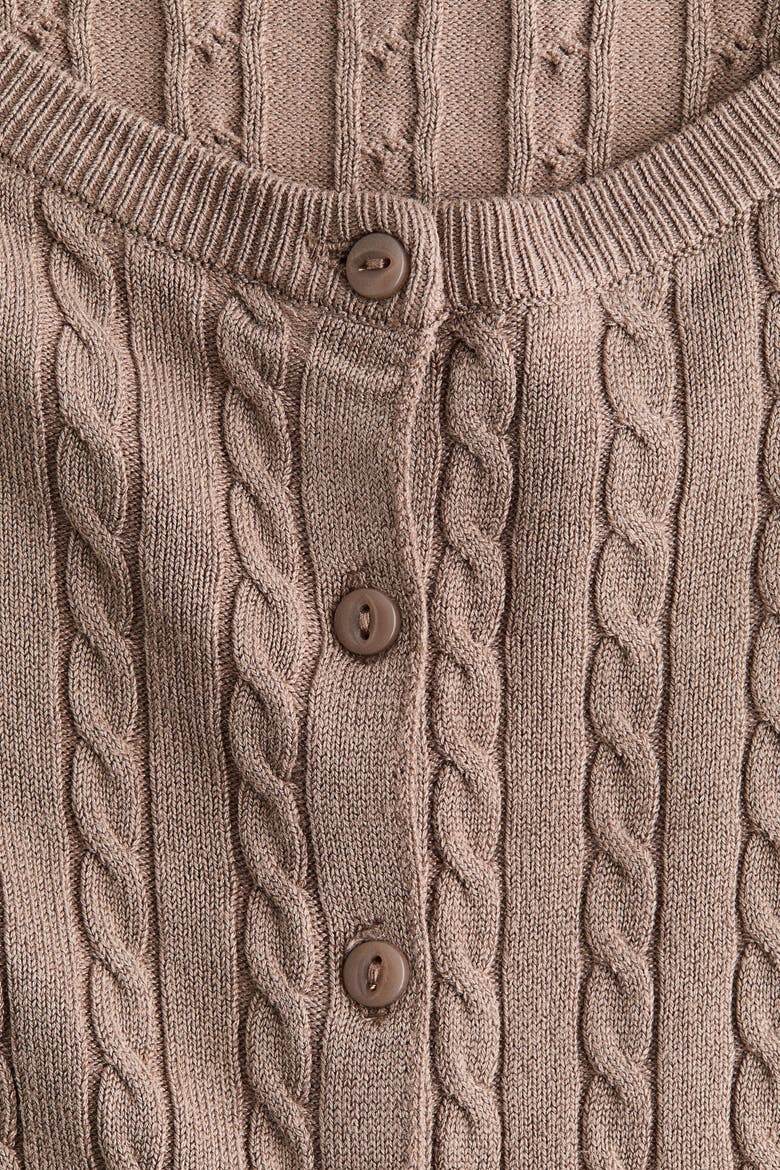 Cable-knit Cardigan, Alternate, color, Taupe