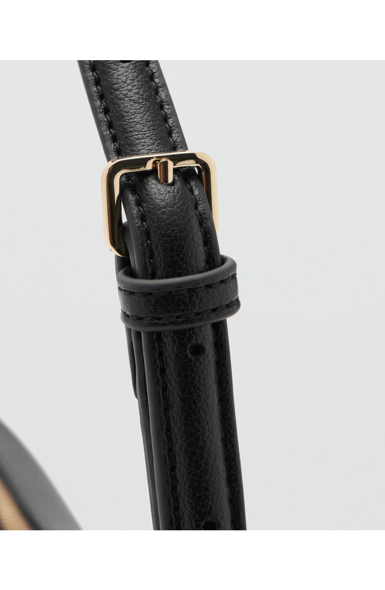 MANGO Faux Leather Shoulder Bag, Alternate, color, Black