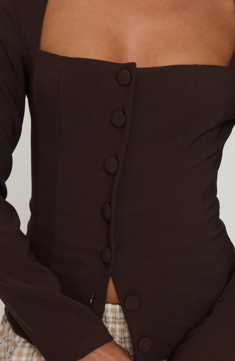 Princess Polly Gaskin Square Neck Button-Up Top, Alternate, color,