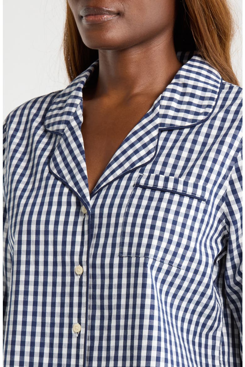 Classic Cotton Pajamas, Alternate, color, NAVY LAURA GINGHAM