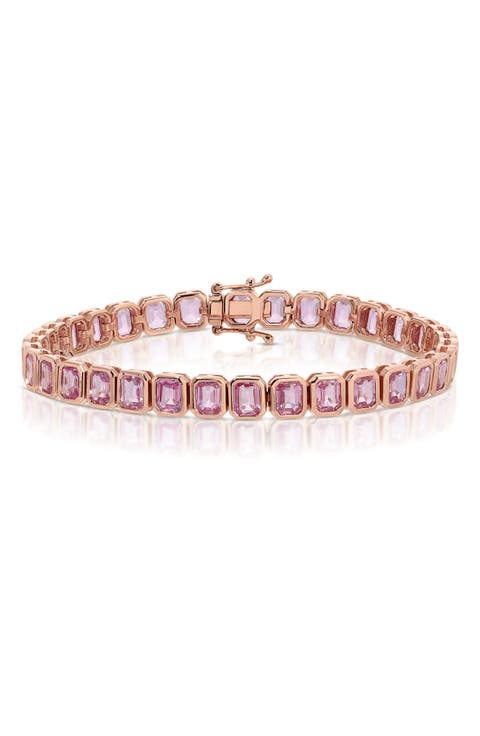 18k Gold Pink Sapphire Bracelet