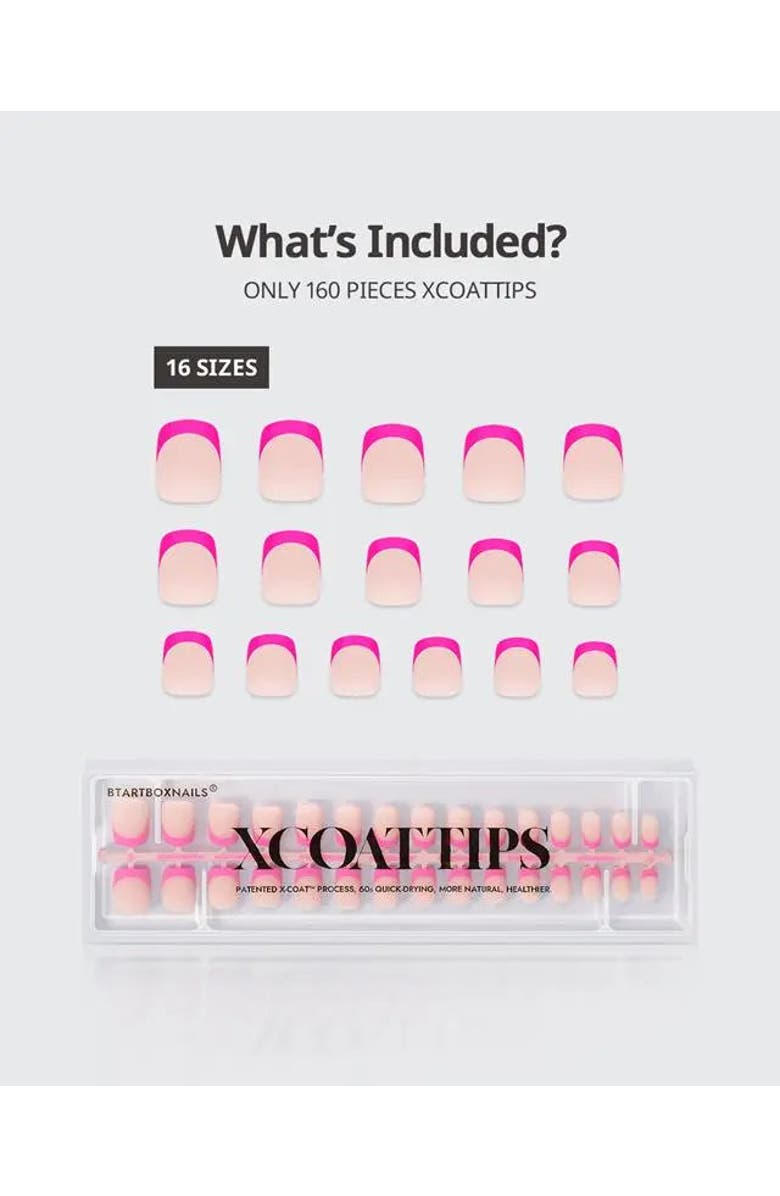 Btartboxnails Soft Gel Nail Tips XCOATTIPS<sup>®</sup> French - Glitter Base Collection, Alternate, color, Extra Short Square