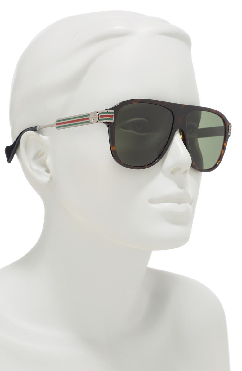Gucci 57mm Shield Sunglasses, Alternate, color,