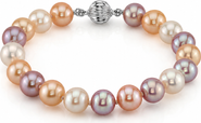 The Pearl Source 8.0-8.5mm Multicolor Freshwater Pearl Bracelet - AAA Quality