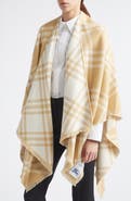 Burberry Lightweight Tribar Check Wool, Silk & Cashmere Cape