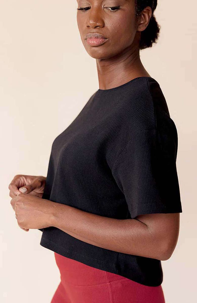 Of an Origin Organic Cotton Short Sleeve Rib Knit Crop Top & Nursing Cover, Alternate, color, 