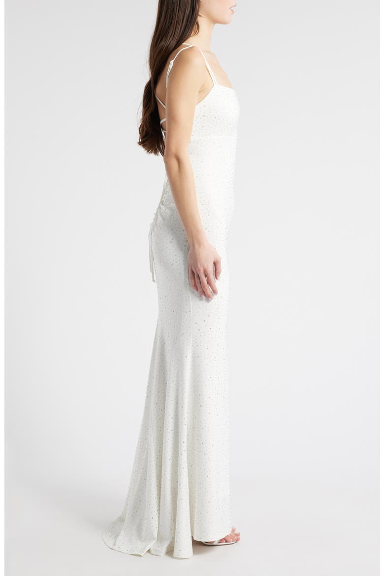 Rhinestone Strappy Gown, Alternate, color, WHITE