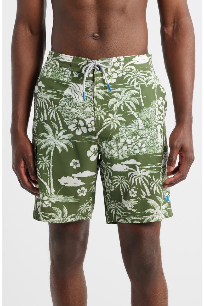 Baja Palms Paradise Board Shorts, Main, color, ROCKWELL