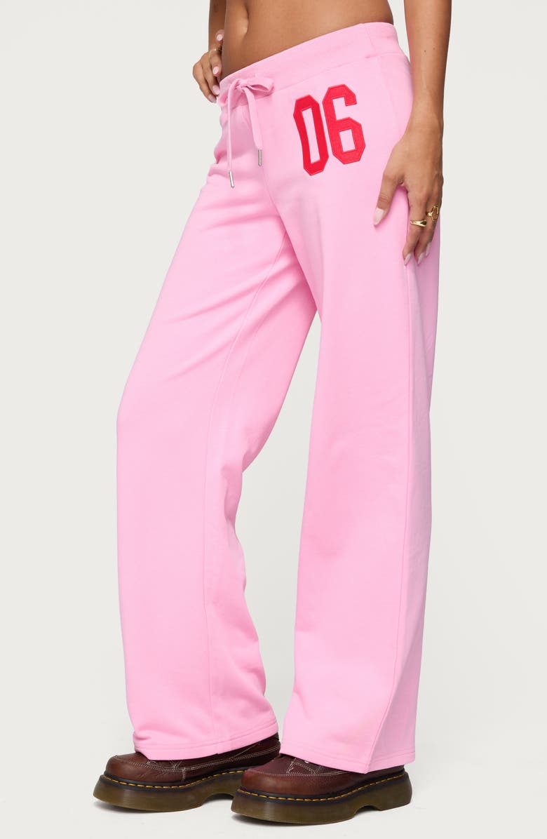 EDIKTED 06 Wide Leg Drawstring Sweatpants, Alternate, color, Pink