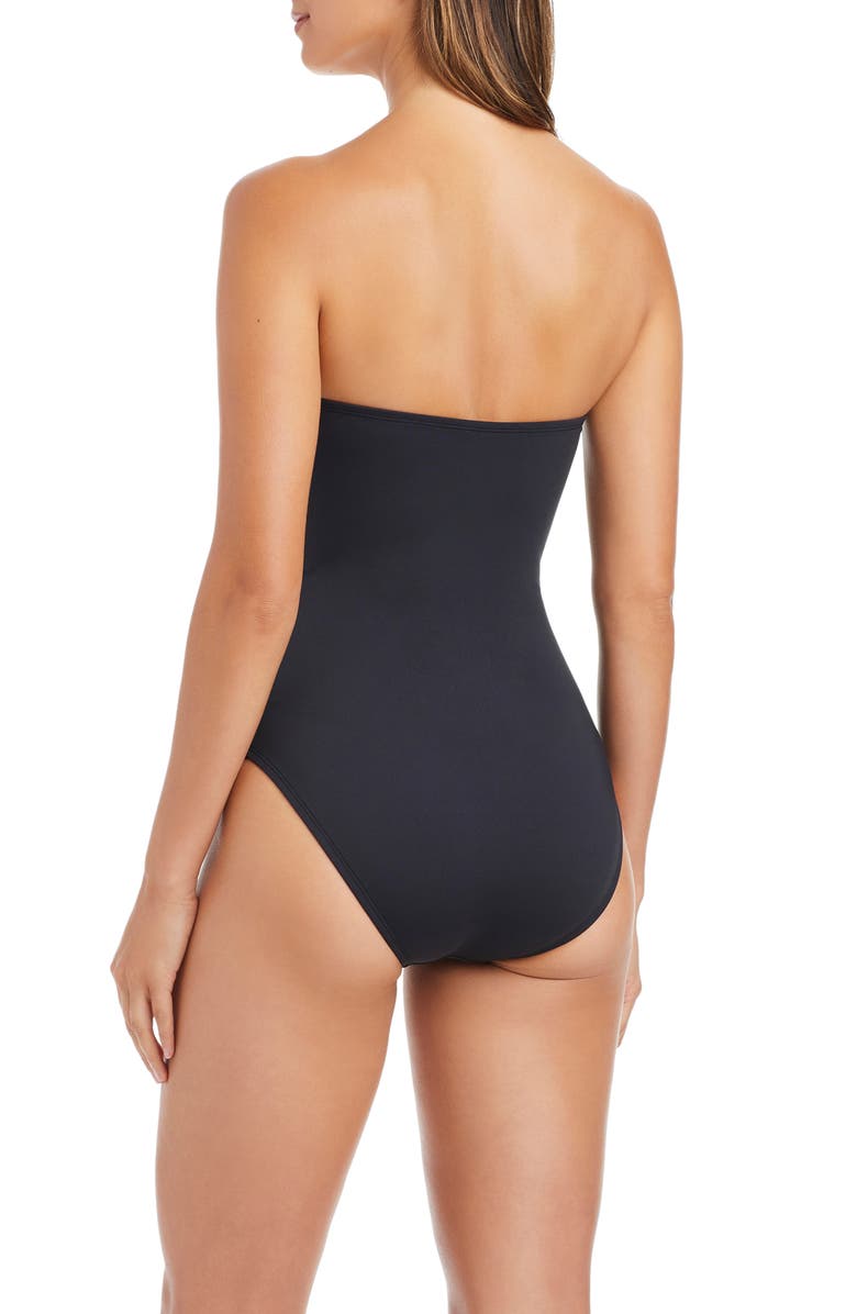 BLEU by Rod Beattie Mesh Inset Bandeau One-Piece Swimsuit, Alternate, color, Black