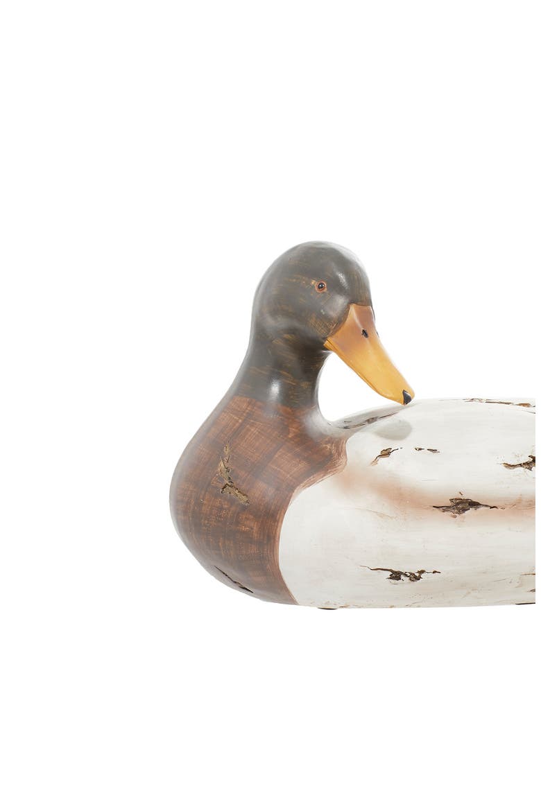 Beige Polystone Rustic Duck Sculpture - Set of 2, Alternate, color, BEIGE
