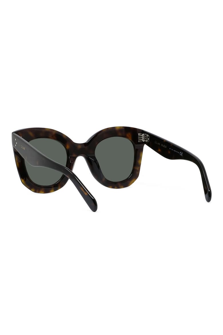 Bold 3 Dots 47mm Cat Eye Sunglasses, Alternate, color, DARK HAVANA/ GREEN