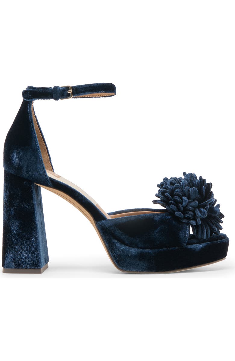 Dolce Vita Perel Platform Ankle Strap Sandal, Alternate, color, Dark Navy Velvet