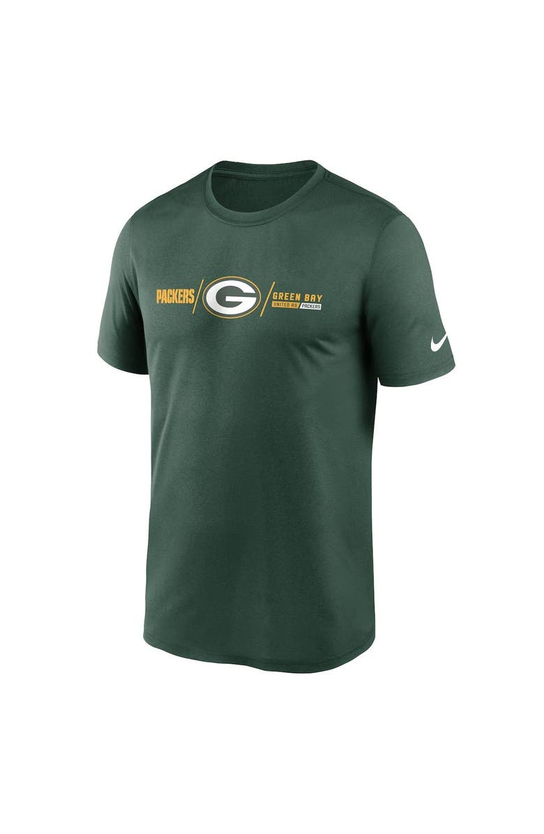 Nike Men's Nike Green Green Bay Packers Horizontal Lockup Legend Performance T-Shirt, Alternate, color, 