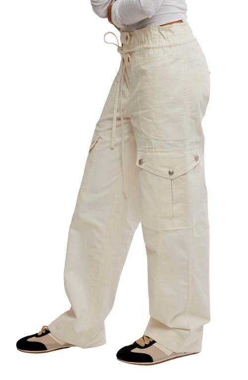Shop Free People Park Ave Cotton Cargo Pants In Ivory