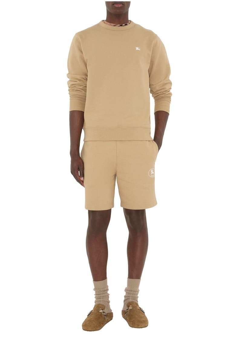 Knight Stamp Cotton Shorts, Main, color, Flax beige