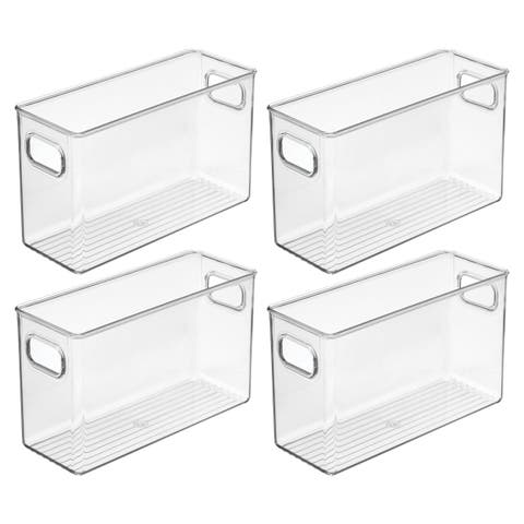 Set of 4 Pantry Storage Bins with Handles - Clear