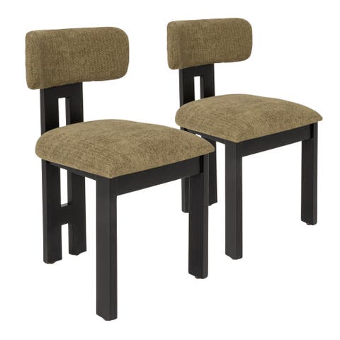 Armless Upholstered Dining Chairs, Set of 2