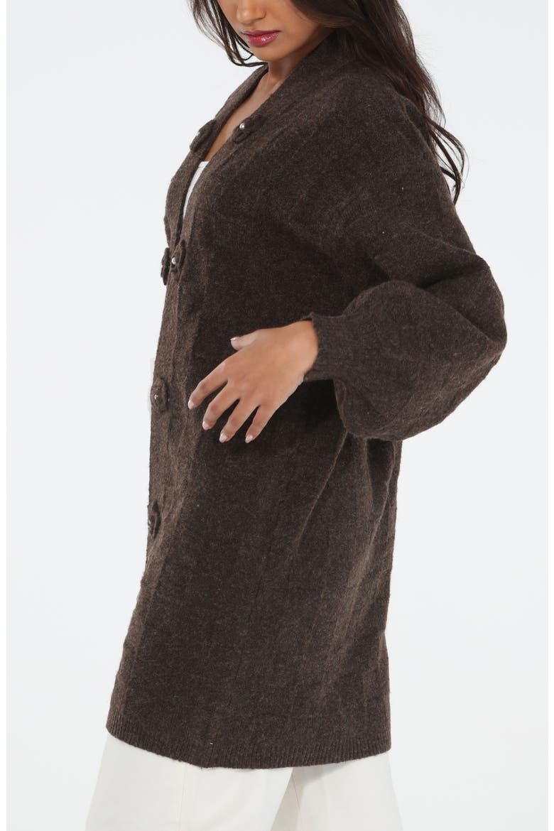 Longline Coatigan, Alternate, color, CHOCOLATE