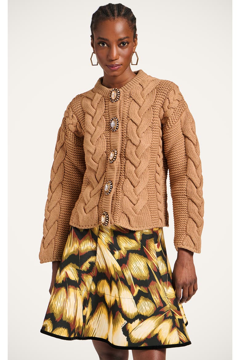 Portrait Cardigan, Main, color, Solid Brown