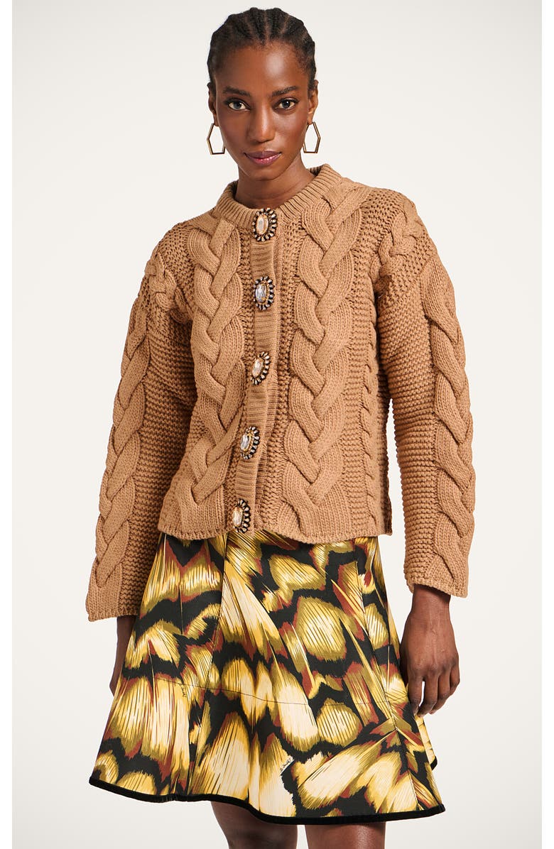 La DoubleJ Portrait Cardigan, Main, color, Solid Brown