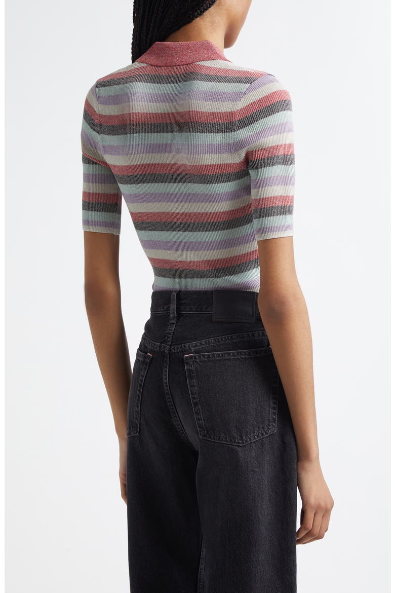 Sparkle Rib Stripe Polo, Alternate, color, MULTICOLOR