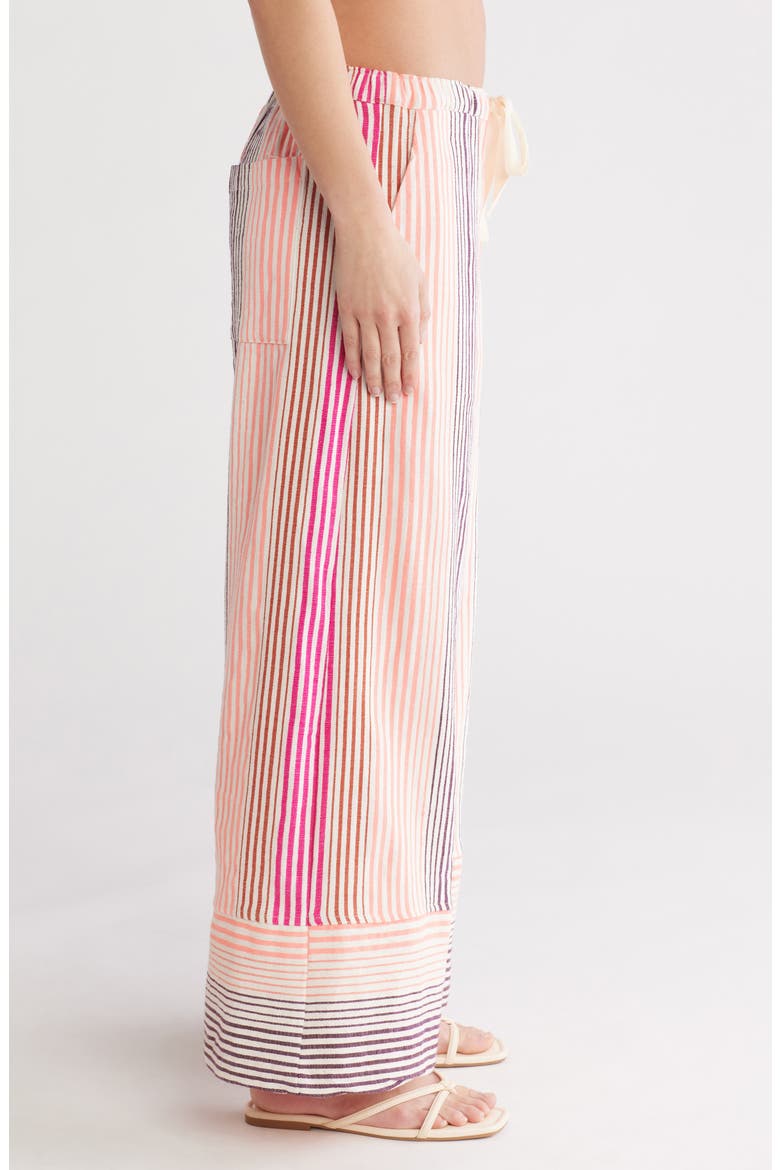Desta Stripe Wide Leg Pants, Alternate, color, ENJORI PLUM