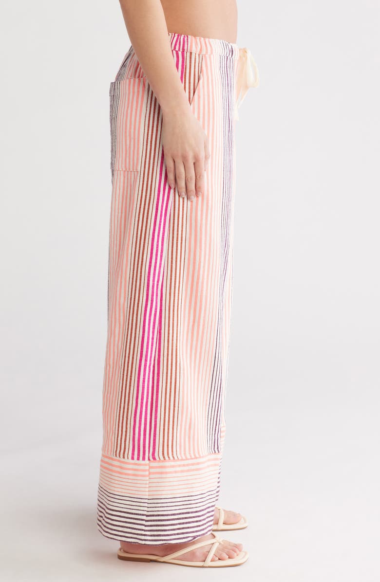 lemlem Desta Stripe Wide Leg Pants, Alternate, color, 