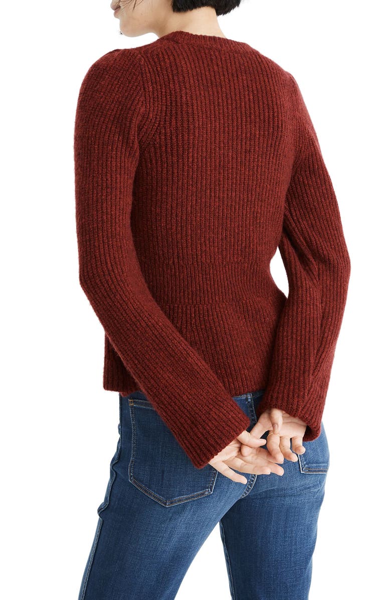 Madewell Peplum Pullover Sweater, Alternate, color,