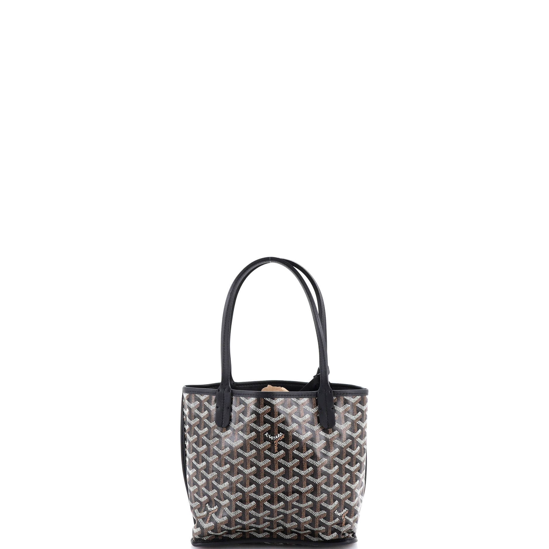Pre-Owned Goyard Anjou Reversible Tote Coated Canvas Mini, Alternate, color, Black
