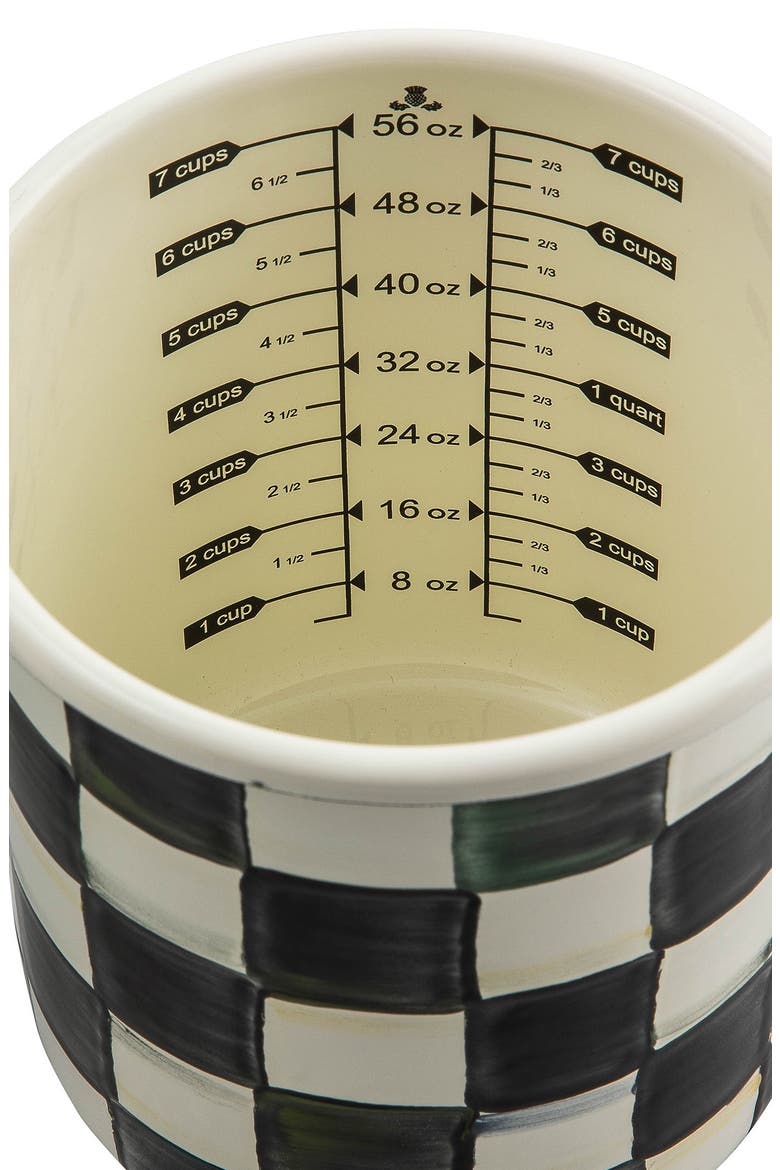 Courtly Check Enameled Steep 7-Cup Measure, Alternate, color, BLACK/ WHITE