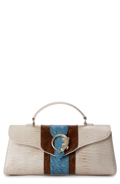 Dayan Embossed Leather Shoulder Bag