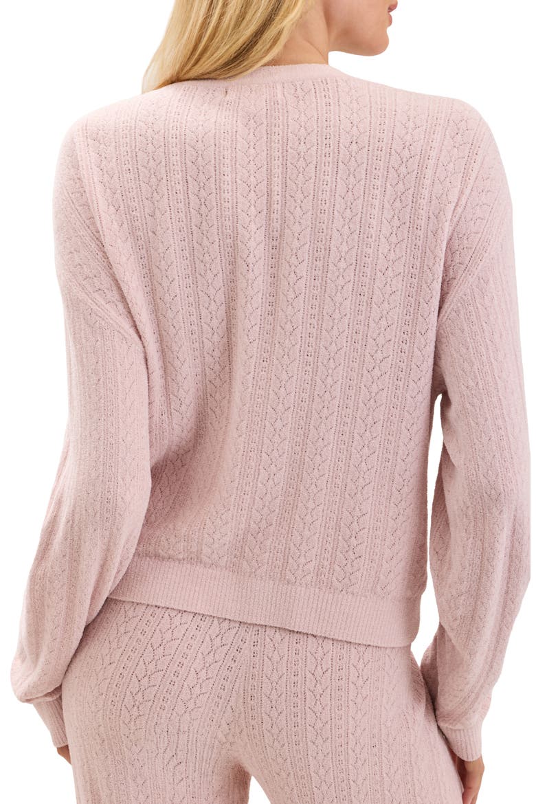Pointelle Cardigan, Alternate, color, PETAL