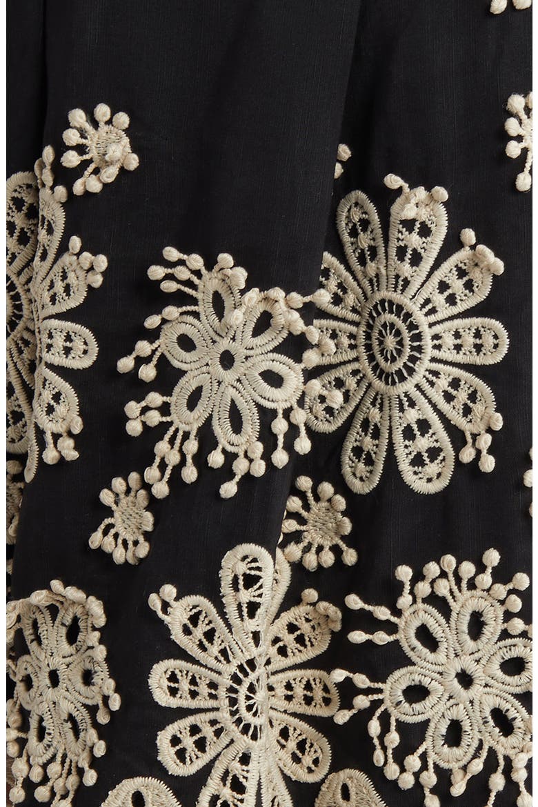 Annabel Embroidered Shorts, Alternate, color, BLACK
