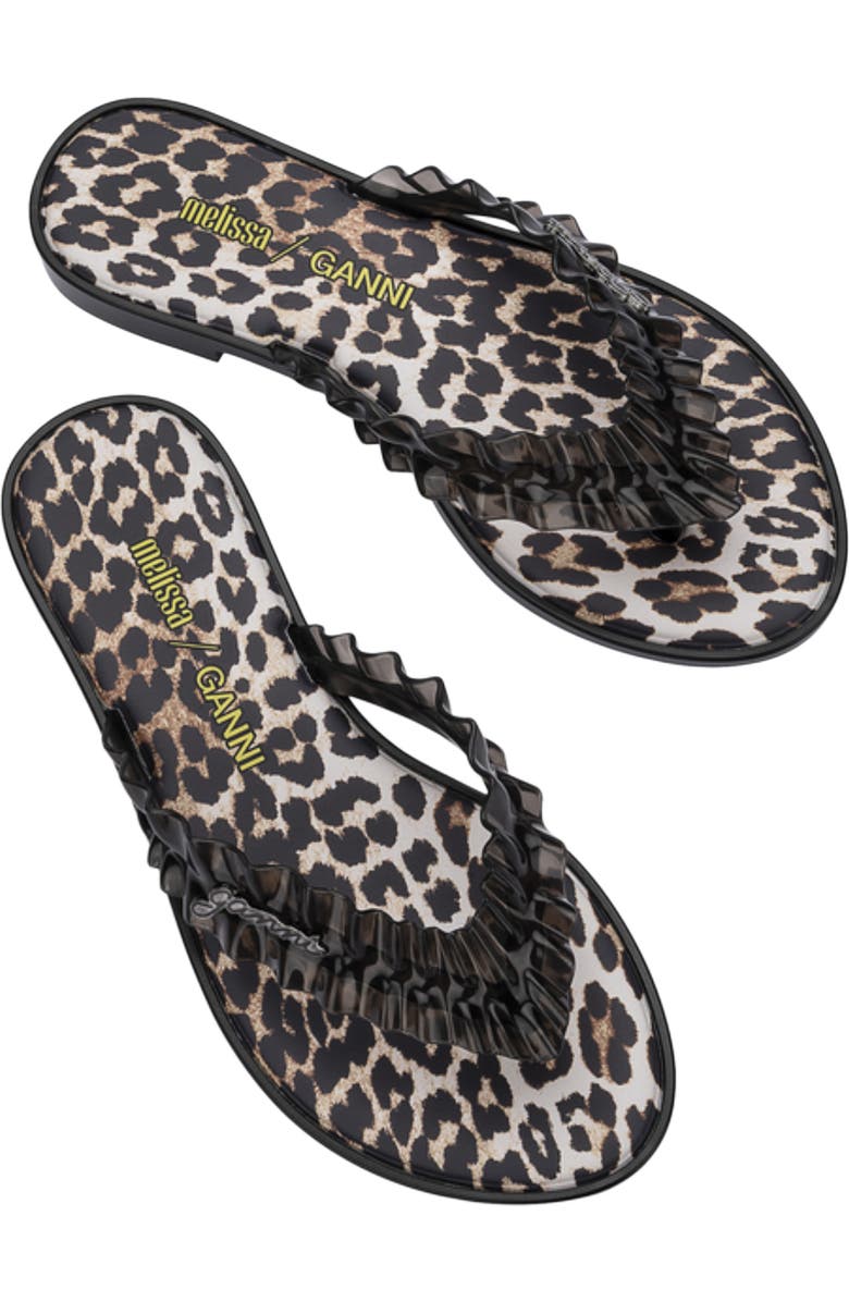 Melissa x Ganni Slim Flip Flop, Alternate, color, Black