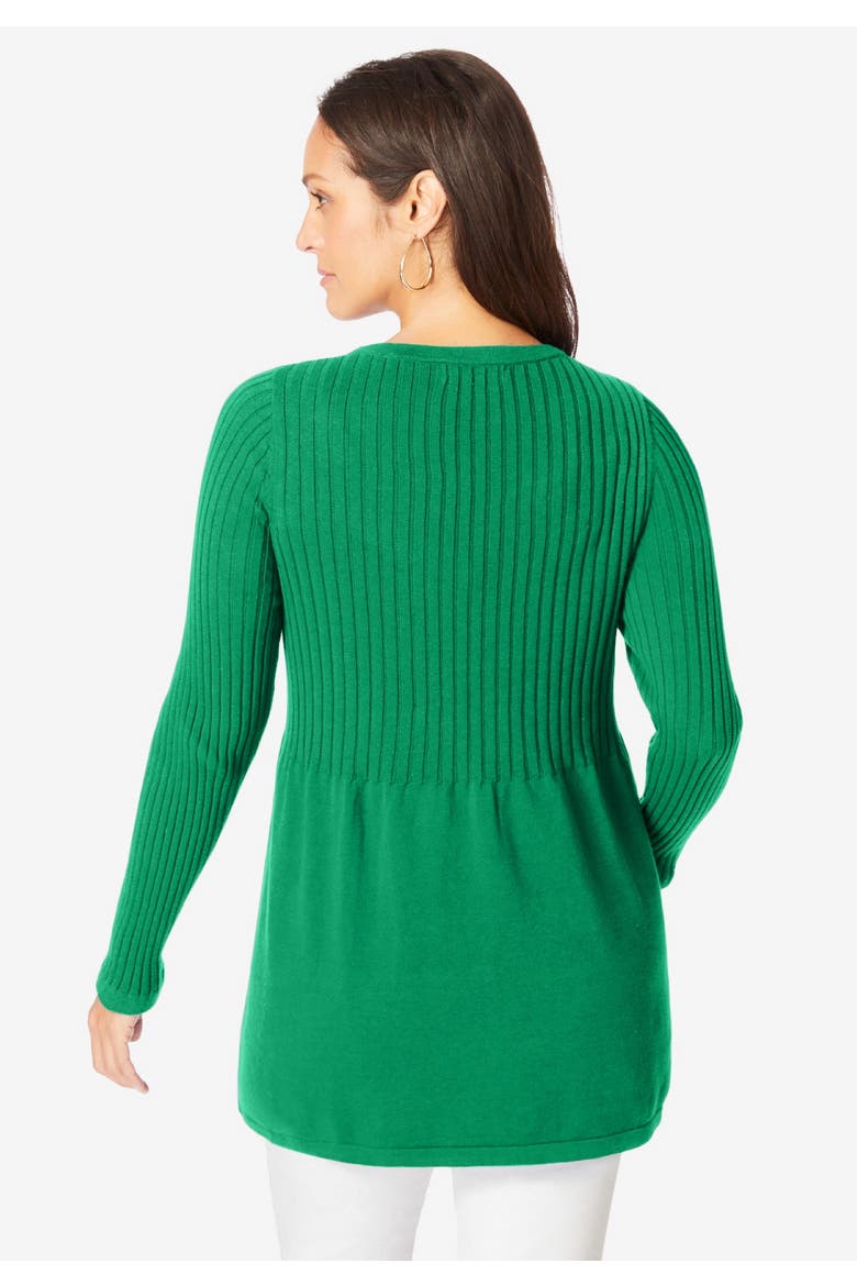 Ribbed Baby Doll Tunic Sweater, Alternate, color, IVORY