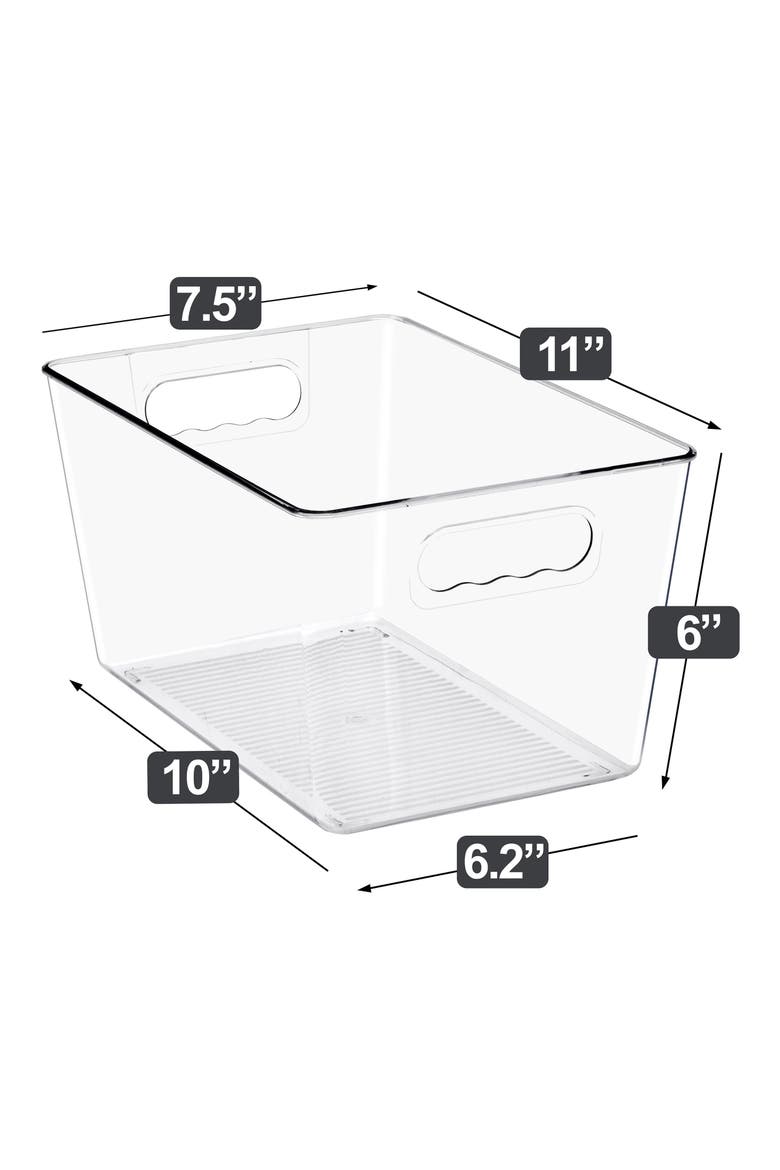 8-Pack Large Clear Storage Bins, Alternate, color, NO COLOR