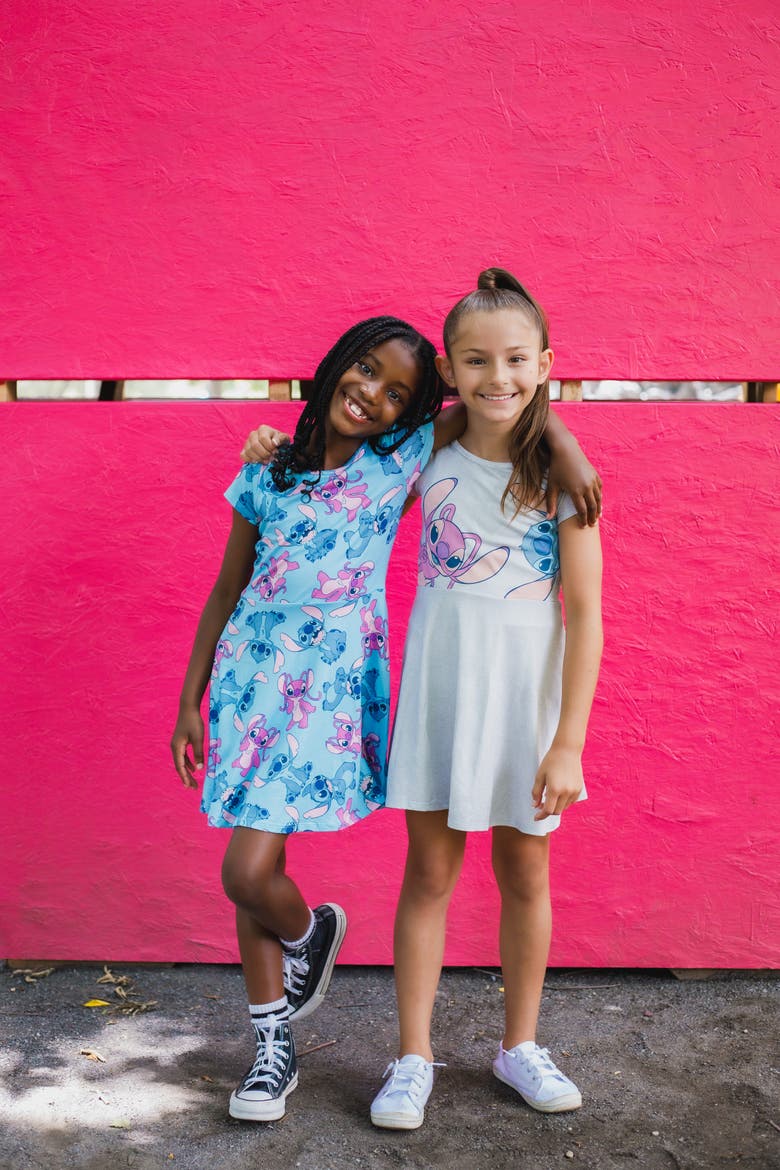 Lilo & Stitch 2-Pack Skater Dresses, Alternate, color, Stitch Angel Blue Grey
