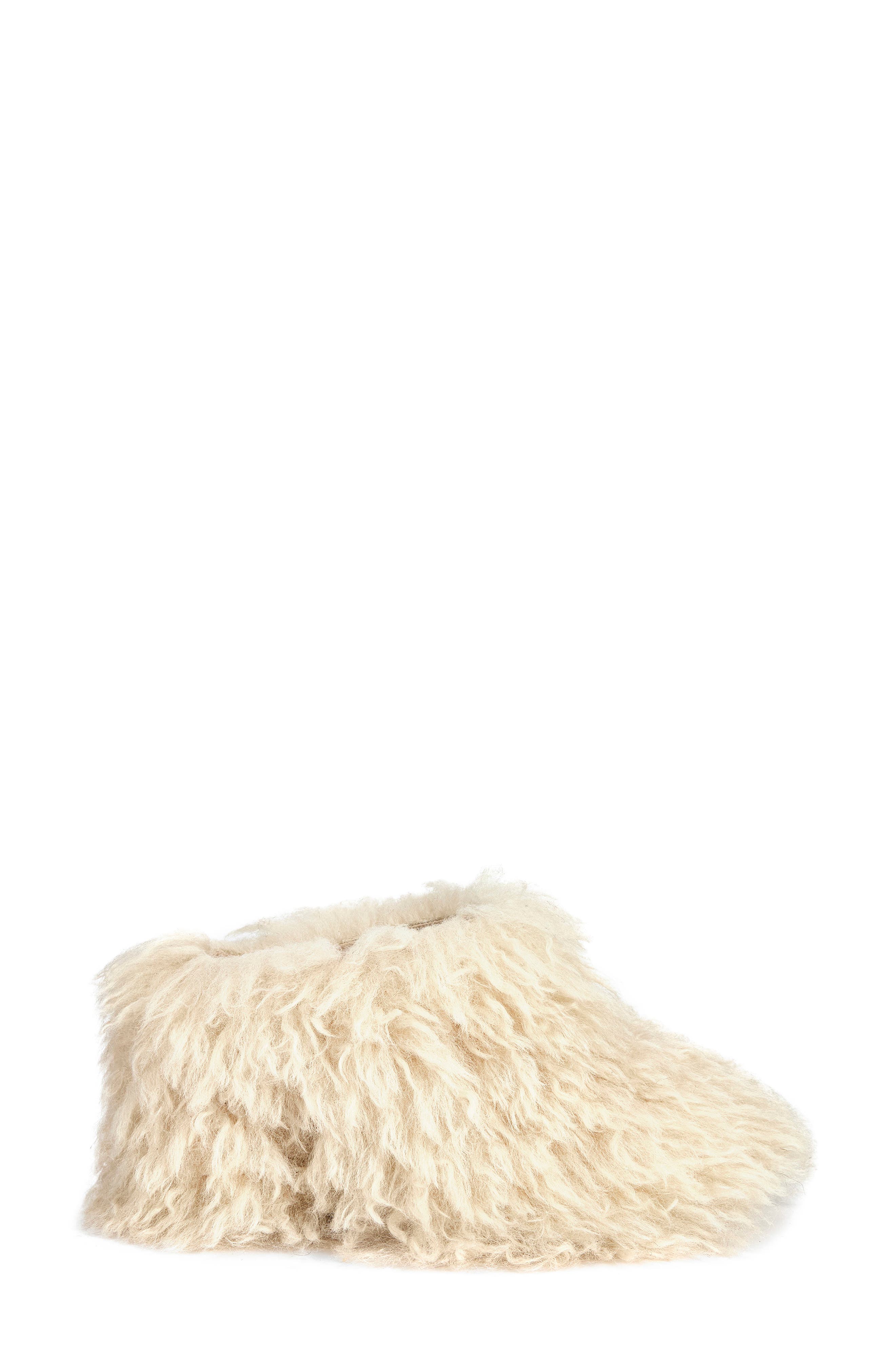 Haven Faux Fur Slipper, Alternate, color, CREAM