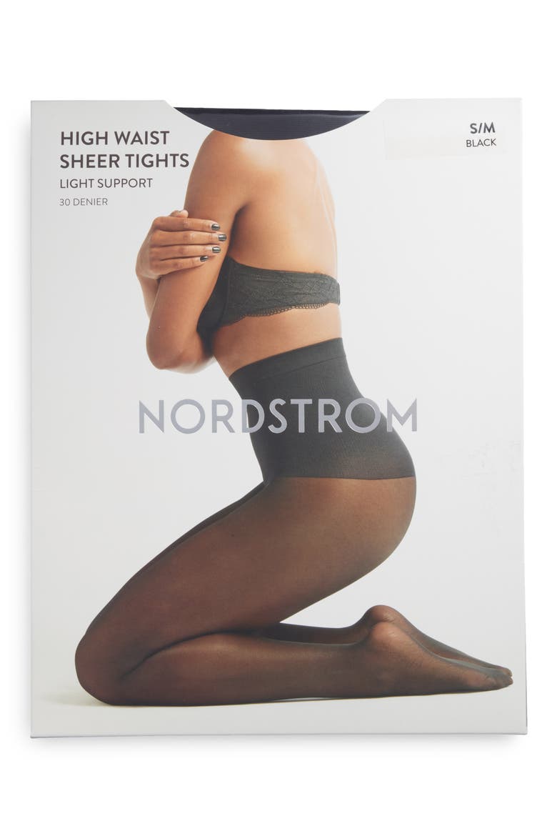 High Waist Sheer Tights, Alternate, color, BEIGE ALMOND